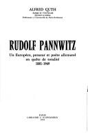 Cover of: Rudolf Pannwitz by Alfred Guth
