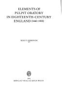 Cover of: Elements of pulpit oratory in eighteenth-century England (1660-1800)