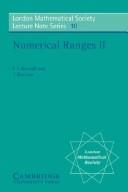 Numerical ranges II by F. F. Bonsall