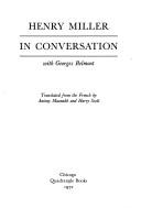 Cover of: Henry Miller in conversation with Georges Belmont.