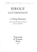 Cover of: Hrolf Gautreksson, a Viking romance.