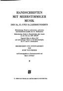 Cover of: Handschriften mit mehrstimmiger Musik des 14., 15. und 16. Jahrhunderts by Kurt von Fischer