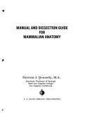 Cover of: Manual and dissection guide for mammalian anatomy
