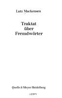Cover of: Traktat über Fremdwörter by Lutz Mackensen
