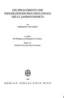 Cover of: Die Sprachreste der niederländischen Siedlungen des 12. Jahrhunderts.