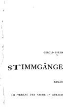 Cover of: Stimmgänge. by Gerold Späth