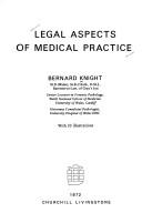 Cover of: Legal aspects of medical practice. by Bernard Knight