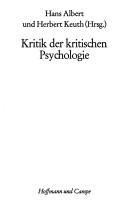 Kritik der kritischen Psychologie by Hans Albert