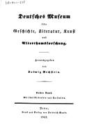 Cover of: Deutsches Museum für Geschichte, Literatur, Kunst und Alterthumsforschung. by Ludwig Bechstein