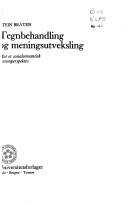 Cover of: Tegnbehandling og meningsutveksling.: Mot et sosialsemantisk systemperspektiv.