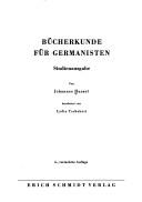 Bücherkunde für Germanisten by Johannes Hansel, Lydia Tschakert