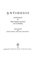 Cover of: Antidosis. by Hrsg. v. Rudolf Hanslik, Albin Lesky, Hans Schwabl. [Illustr.]