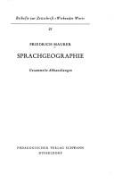 Cover of: Sprachgeographie by Maurer, Friedrich