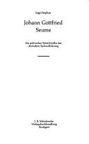 Cover of: Johann Gottfried Seume by Inge Stephan