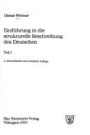 Cover of: Einführung in die strukturelle Beschreibung des Deutschen