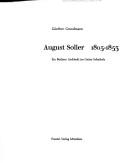 Cover of: August Soller, 1805-1853 by Günther Grundmann