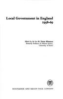 Cover of: Local government in England, 1958-69