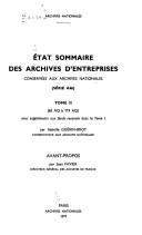 Cover of: État sommaire desarchives d'entreprises conservées aux Archives nationales (série AQ).