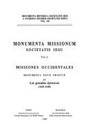 Cover of: Monumenta Novae Franciae.