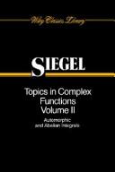 Cover of: Topics in complex function theory