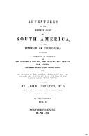 Cover of: Adventures on the western coast of South America, and the interior of California by Coulter, John M.D.