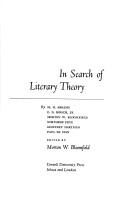 Cover of: In search of literary theory