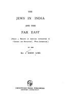 Cover of: The Jews in India and the Far East by James Henry Lord