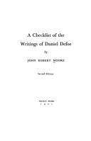 Cover of: A checklist of the writings of Daniel Defoe. by John Robert Moore