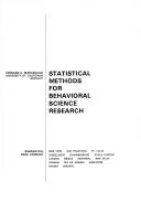 Cover of: Statistical methods for behavioral science research