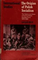 Cover of: The origins of Polish socialism | Lucjan Blit