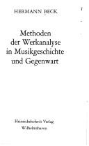Cover of: Methoden der Werkanalyse in Musikgeschichte und Gegenwart.