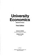 Cover of: University economics: elements of inquiry