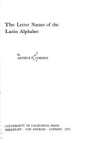 Cover of: The letter names of the Latin alphabet