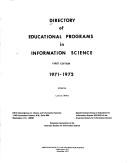 Cover of: Directory of educational programs in information science, 1971-1972. | 