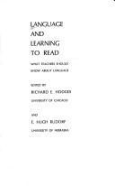 Cover of: Language and learning to read | 