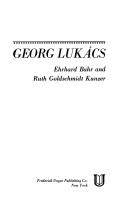 Cover of: Georg Lukács by Ehrhard Bahr