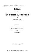 Cover of: Geschichte des Hochstifts Osnabrück.: Von C. Stüve.  (Nachdr. d. Ausg. 1853-1882.)
