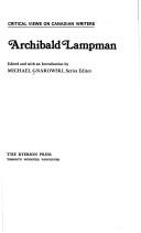 Cover of: Archibald Lampman by Michael Gnarowski