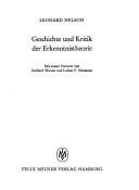 Cover of: Gesammelte Schriften in neun Bänden. by Leonard Nelson