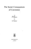 The social consequences of conviction by J. P. Martin