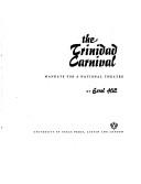Cover of: The Trinidad carnival: mandate for a national theatre.