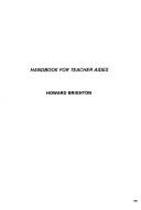 Cover of: Handbook for teacher aides.