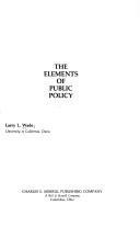 Cover of: The elements of public policy