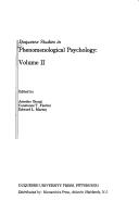 Cover of: Duquesne studies in phenomenological psychology.