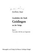 Geschichte der Stadt Geislingen an der Steige by Georg Burkhardt