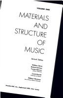 Cover of: Materials and structure of music