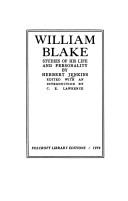Cover of: William Blake; studies of his life and personality