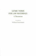 Cover of: Genre terms for law materials: a thesaurus