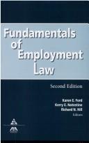 Cover of: Fundamentals of employment law by Karen E. Ford, Kerry E. Notestine, Richard N. Hill, editors.