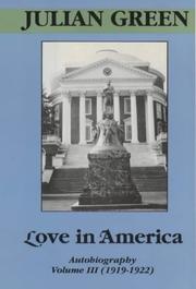 Cover of: Love in America by Julien Green, Euan Cameron